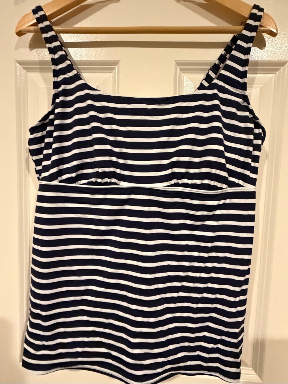Lands End Navy & White Striped Tankini Swim Top 16
